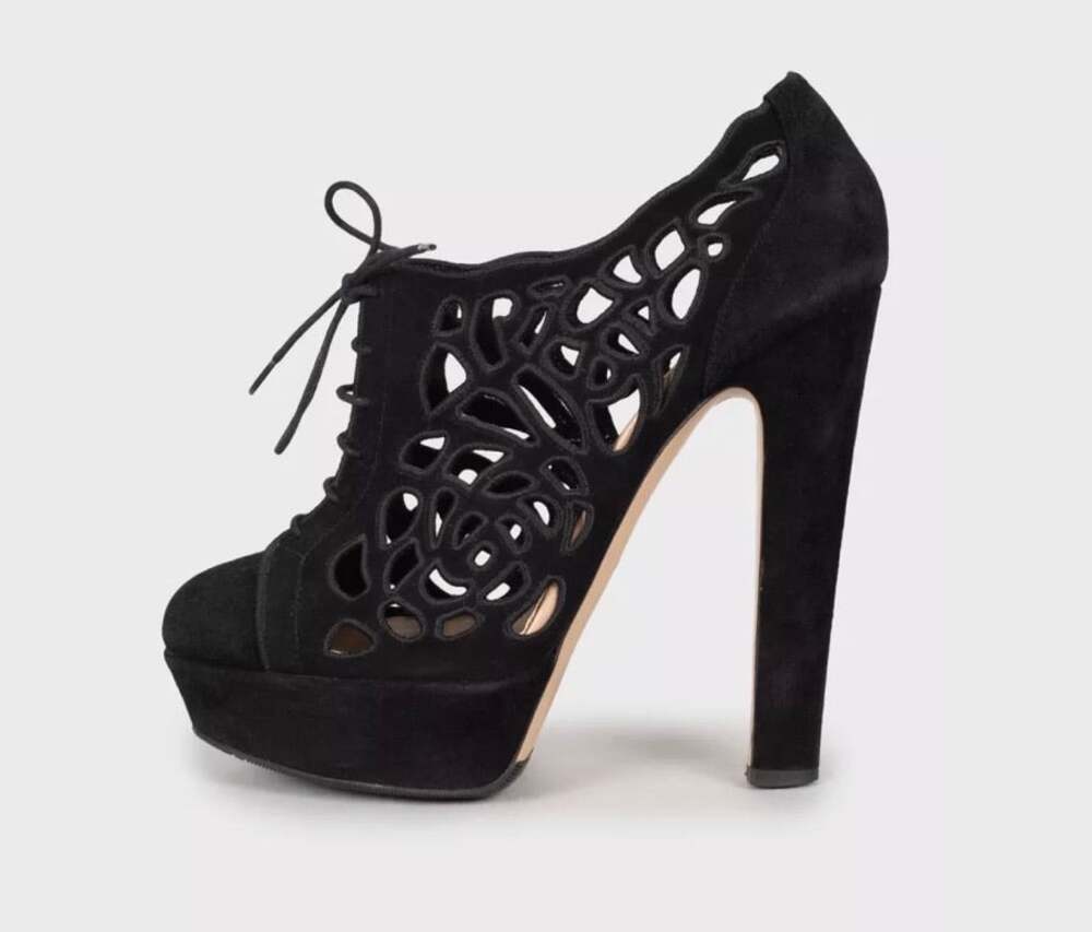 Valentino Black Suede Ankle Boots - EU 39